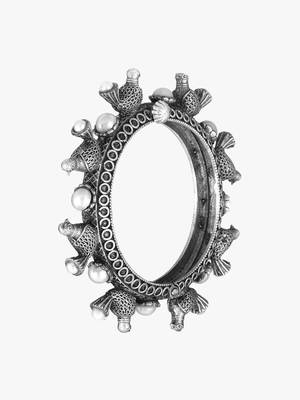 Women oxidised bird silver plated handcrafted bangle 4