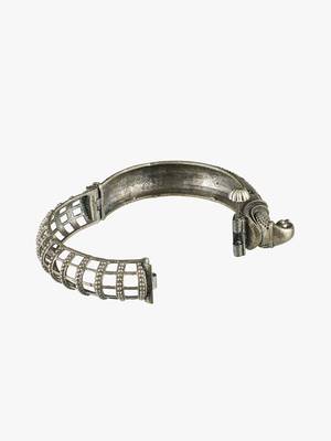 Women oxidised peacock silver plated handcrafted bangle 2