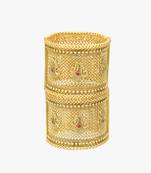 Set of 2 gold plated antique openable kada bangles set