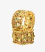 Set of 2 gold plated antique openable geometric bangles set