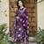 Yufta women purple chanderi silk straight kurta harem pants and dupatta set
