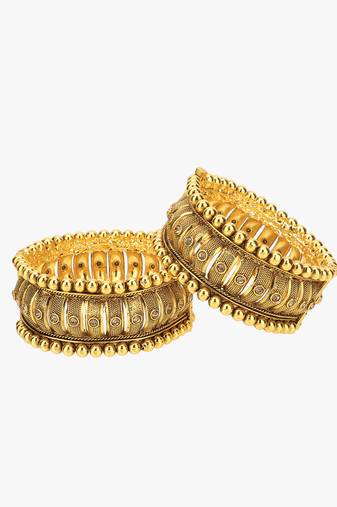Set of 2 gold plated antique openable bangles set