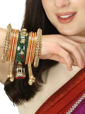 Set of 26menakari bridal chuda with hangings 1