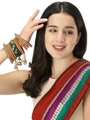 Set of 26menakari bridal chuda with hangings 2