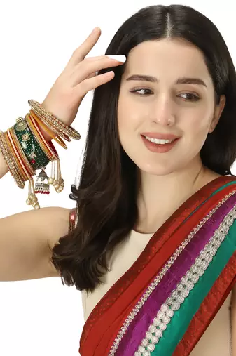 Set of 26menakari bridal chuda with hangings