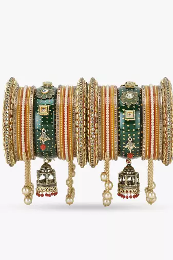 Set of 26menakari bridal chuda with hangings