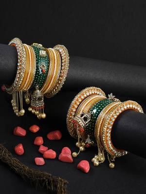Set of 26menakari bridal chuda with hangings 5