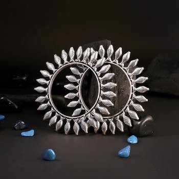 Set of two oxidised handcrafted fish bangles for women and girls 5