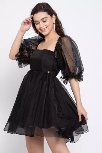 Puff sleeve tutu dress