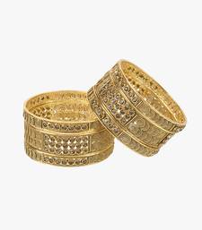 Women set of 6 gold plated stone handcrafted bangles