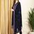 Stylee lifestyle navy blue georgette embroidered dress material