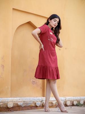  maroon embroidered dress 2