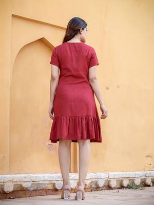  maroon embroidered dress 3