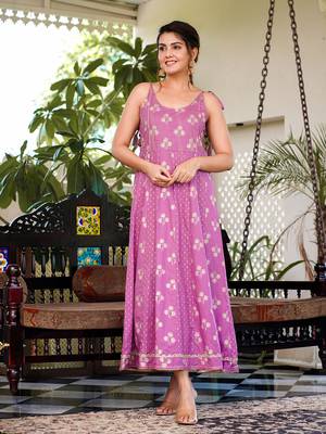  purple strappy anarkali dress 1