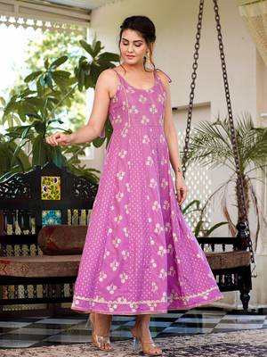  purple strappy anarkali dress 2