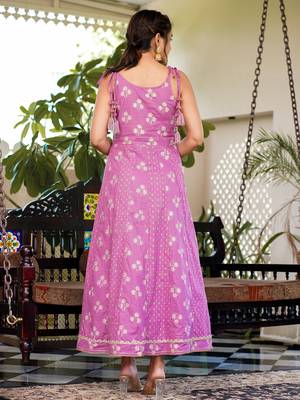  purple strappy anarkali dress 3