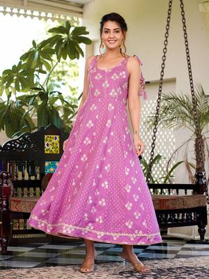  purple strappy anarkali dress 5