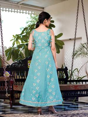  sea green strappy anarkali dress 2