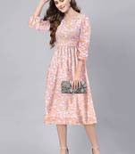 Keri perry women's multicolour georgette floral fit & flared western dress