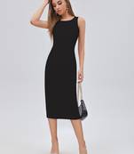 Keri perry women's black lycra solid bodycon western dress