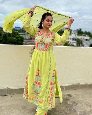 Designer Party Wear Look Top, Plazzo & Dupatta Set  1