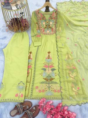 Designer Party Wear Look Top, Plazzo & Dupatta Set  3