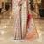 Kimisha women's cream silk woven saree with unstitched blouse piece
