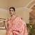 Kimisha women's peach silk woven saree with unstitched blouse piece