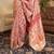 Kimisha women's peach silk woven saree with unstitched blouse piece