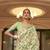 Kimisha women's green silk woven saree with unstitched blouse piece