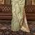 Kimisha women's green silk woven saree with unstitched blouse piece