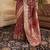 Kimisha women's maroon silk woven saree with unstitched blouse piece