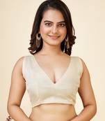 Vairagee Mustard Organza Silk  Floral Printed Saree With Embroidery Work & Blouse Mono Banglory