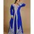 Royal-Blue color full sleeves Handmade Moroccan Kaftan with Sun-proof hiijab