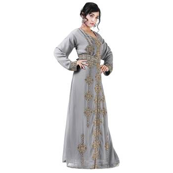 Grey Georgette Zari Work Kaftan 2