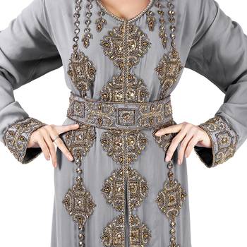 Grey Georgette Zari Work Kaftan 3