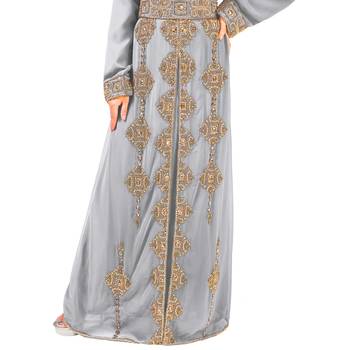 Grey Georgette Zari Work Kaftan 4