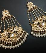 white pearl earring kundan jhoomer pair