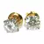 white cubic zircon earring solitaire stud pair