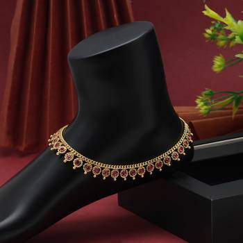 Maroon color anklets 2