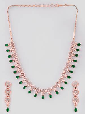 Rose gold-plated ad stone-studded handcrafted red jewellery set 3