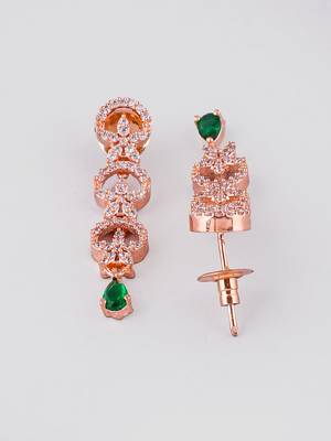 Rose gold-plated ad stone-studded handcrafted red jewellery set 5