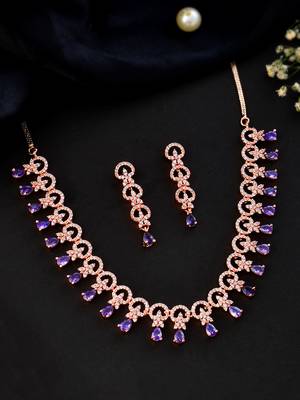 Rose gold-plated ad stone-studded handcrafted red jewellery set 2
