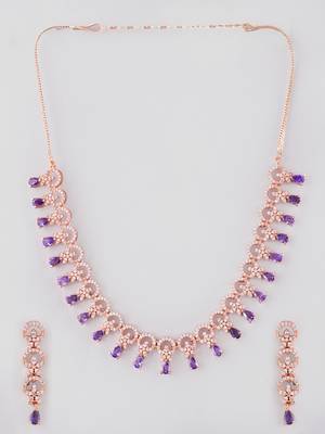 Rose gold-plated ad stone-studded handcrafted red jewellery set 3