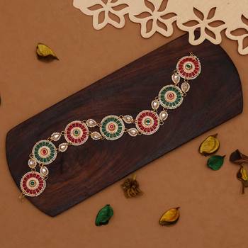 Maroon & green color matha patti (sheesh phool) 1