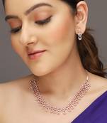 Rose gold-plated ad stone-studded handcrafted jewellery set