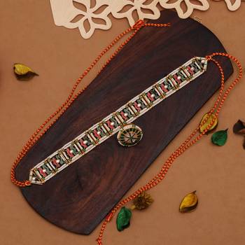Maroon & green color rajasthani borla kundan matha patti 1