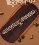 Maroon & green color rajasthani borla kundan matha patti