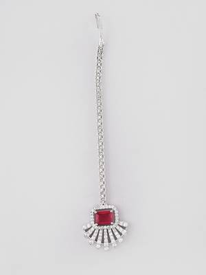 Silver-plated ad stone-studded handcrafted multi color jewellery set with tikka 5