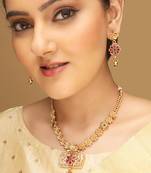 Gold-plated intricate designed traditional jewellery set for women and girls | necklace set for women traditional